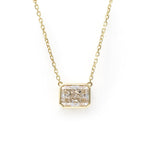Lade Bild in die Galerieansicht, East-west 2 Ct Emerald Cut Lab Diamond Bezel Pendant Necklace (Copy) - LGG Jewelry