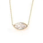 Lade Bild in die Galerieansicht, East-west 2 Ct Marquise Cut Lab Diamond Bezel Pendant Necklace - LGG Jewelry