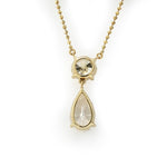 Lade Bild in die Galerieansicht, Elegant 1 Ct Round Cut &amp; 2 Ct Pear Cut Drop Pendant Necklace - LGG Jewelry