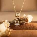 Lade Bild in die Galerieansicht, Elegant 1 Ct Round Cut &amp; 2 Ct Pear Cut Drop Pendant Necklace - LGG Jewelry