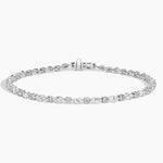 Lade Bild in die Galerieansicht, Elegant Alternating Round &amp; Marquise Lab Diamond Prong Set Tennis Bracelet - LGG Jewelry