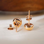 Lade Bild in die Galerieansicht, Elegant Button Round Cut Lab Diamond Bezel Ear Studs - LGG Jewelry