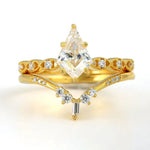 Lade Bild in die Galerieansicht, Elegant Kite Cut Moissanite Wedding Ring Set - 2pcs - LGG Jewelry