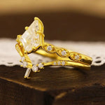 Lade Bild in die Galerieansicht, Elegant Kite Cut Moissanite Wedding Ring Set - 2pcs - LGG Jewelry