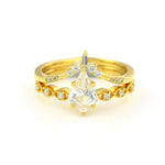 Lade Bild in die Galerieansicht, Elegant Kite Cut Moissanite Wedding Ring Set - 2pcs - LGG Jewelry