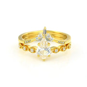 Elegant Kite Cut Moissanite Wedding Ring Set - 2pcs - LGG Jewelry