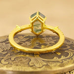 Lade Bild in die Galerieansicht, Elongated Hexagon Moss Agate Solitaire Engagement Ring - LGG Jewelry