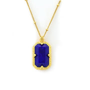 Elongated Radiant Lapis Lazuli Pendant Necklace - LGG Jewelry
