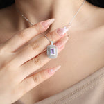 Lade Bild in die Galerieansicht, Emerald Cut Amethyst Art Deco Pendant Necklace - LGG Jewelry