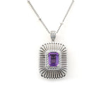 Lade Bild in die Galerieansicht, Emerald Cut Amethyst Art Deco Pendant Necklace - LGG Jewelry