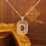 Lade Bild in die Galerieansicht, Emerald Cut Amethyst Art Deco Pendant Necklace - LGG Jewelry