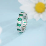 Lade Bild in die Galerieansicht, Emerald Cut Lab Emerald Alternating Eternity Band - LGG Jewelry