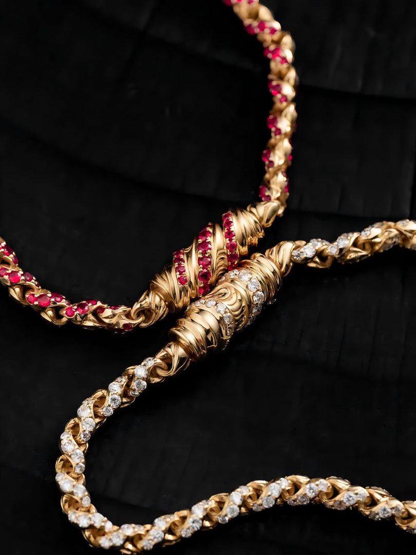 Twisted Rope Pattern 18K Solid Gold Bracelet | Vintage Sculpted Stacking Bracelet