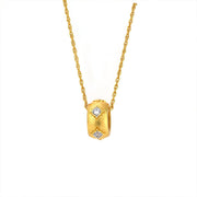 Gold Brushed CZ Necklace - LGG Jewelry
