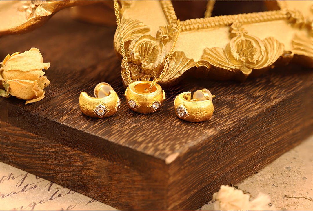 Gold Brushed CZ Necklace - LGG Jewelry
