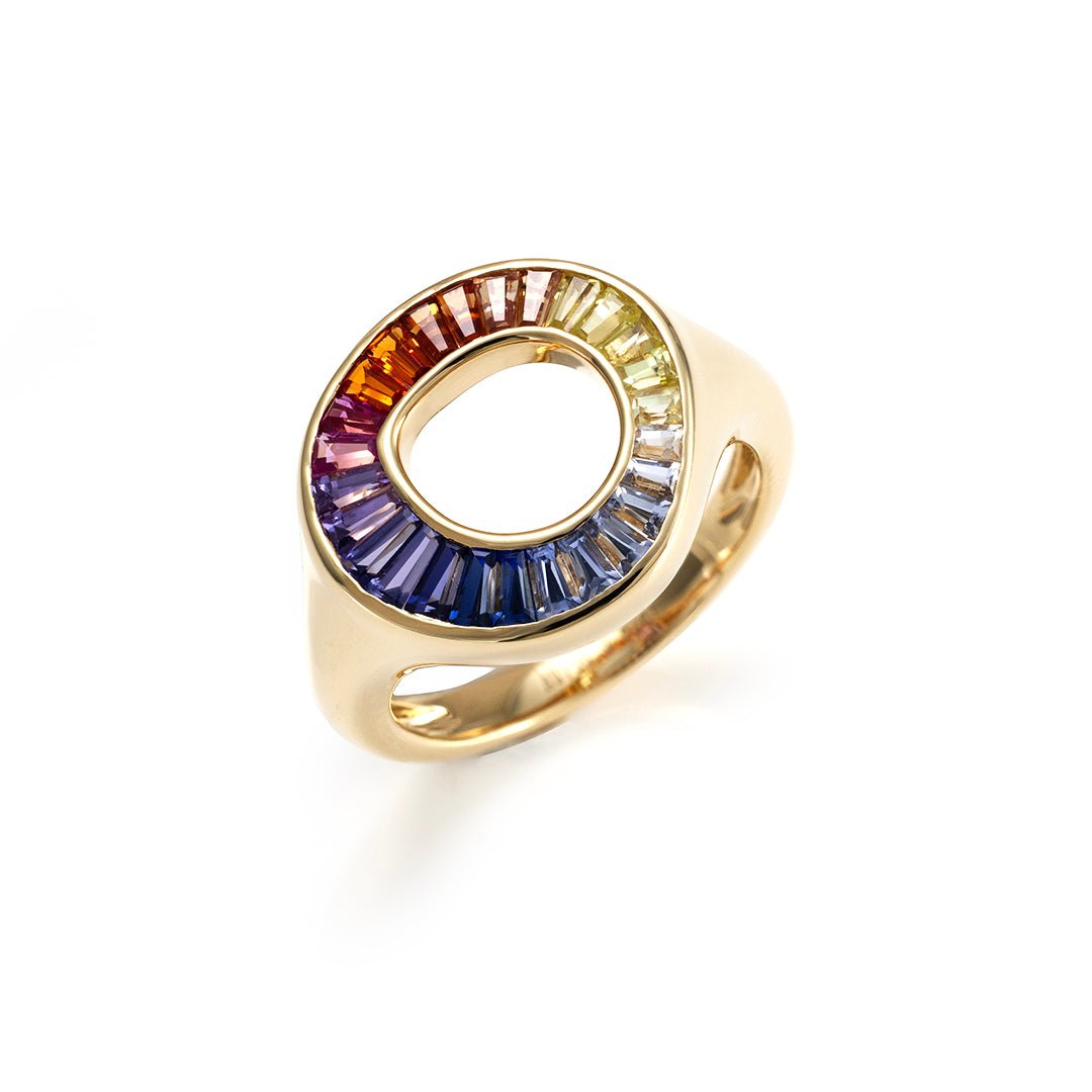 Gradient Rainbow Lab Sapphire Engagement Ring - LGG Jewelry