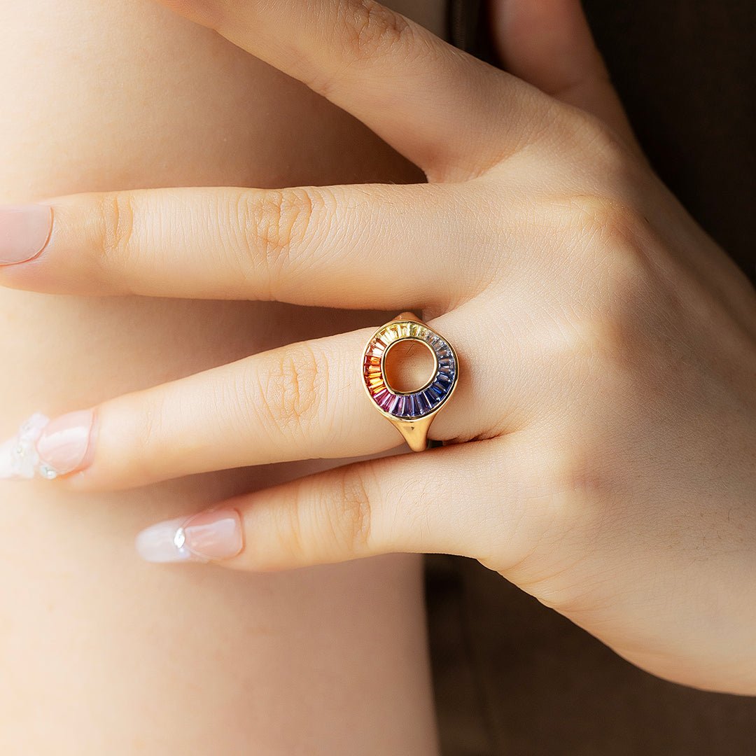 Gradient Rainbow Lab Sapphire Engagement Ring - LGG Jewelry