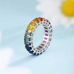 Lade Bild in die Galerieansicht, Graduating Pink Sapphire Four Prongs Eternity Band - LGG Jewelry
