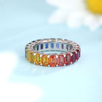 Lade Bild in die Galerieansicht, Graduating Pink Sapphire Four Prongs Eternity Band - LGG Jewelry