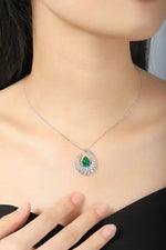 Lade Bild in die Galerieansicht, Heart of Tear Lab Emerald Pendant Necklace - LGG Jewelry