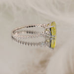 Lade Bild in die Galerieansicht, IGI Certified 1.79 Ct Emerald Cut Fancy Vivid Yellow Lab Diamond Solitaire Engagement Ring - LGG Jewelry