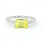 Lade Bild in die Galerieansicht, IGI Certified 1.79 Ct Emerald Cut Fancy Vivid Yellow Lab Diamond Solitaire Engagement Ring - LGG Jewelry