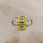 Lade Bild in die Galerieansicht, IGI Certified 1.79 Ct Emerald Cut Fancy Vivid Yellow Lab Diamond Solitaire Engagement Ring - LGG Jewelry