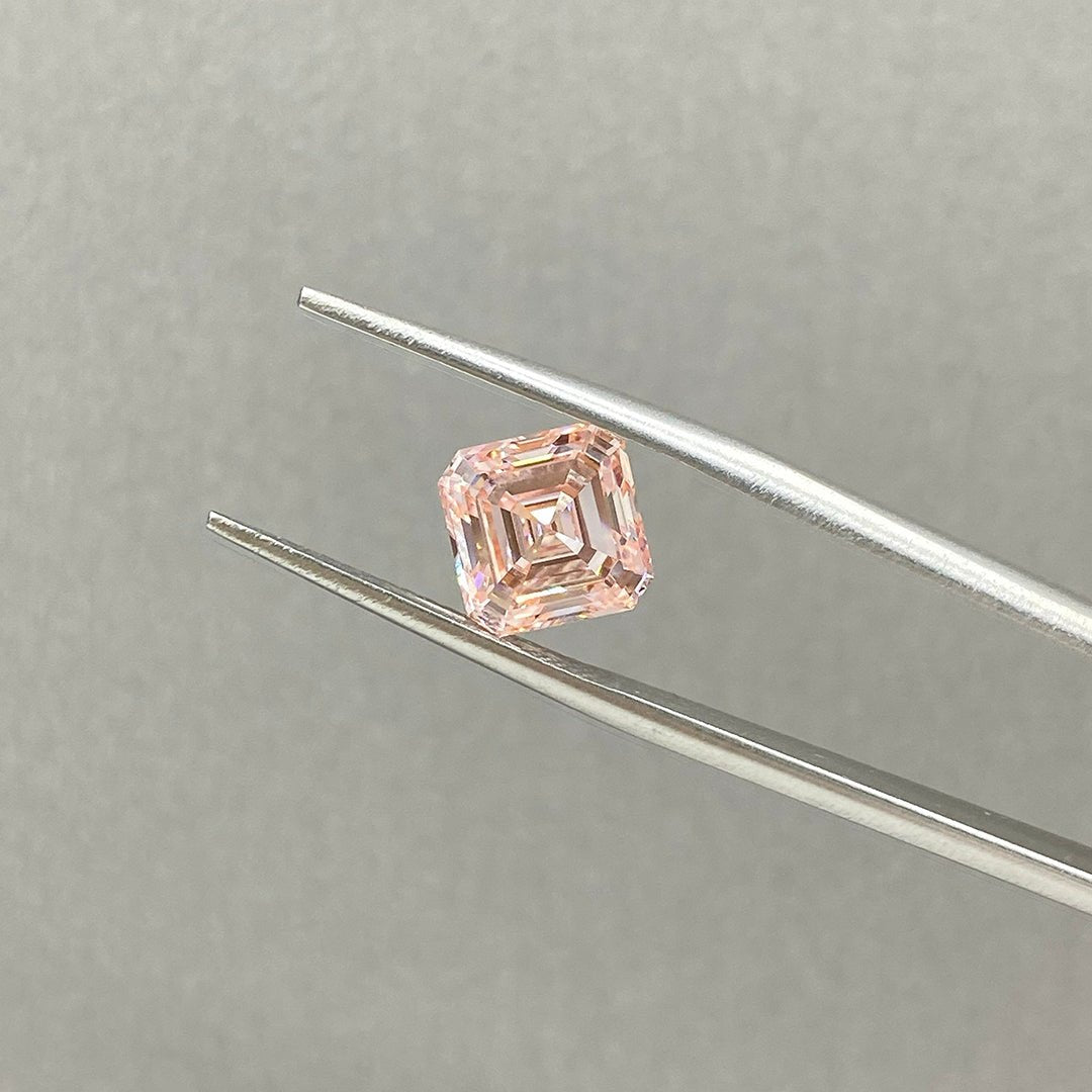 IGI Certified Asscher Cut 3.02 Ct Fancy Pink Lab Diamond VS2 Clarity - LGG Jewelry