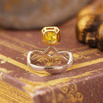 Lade Bild in die Galerieansicht, IGI Certified Crossed Chevron 1.024 Ct Radiant Cut Fancy Vivid Yellow Lab Diamond Crown Engagement Ring - LGG Jewelry
