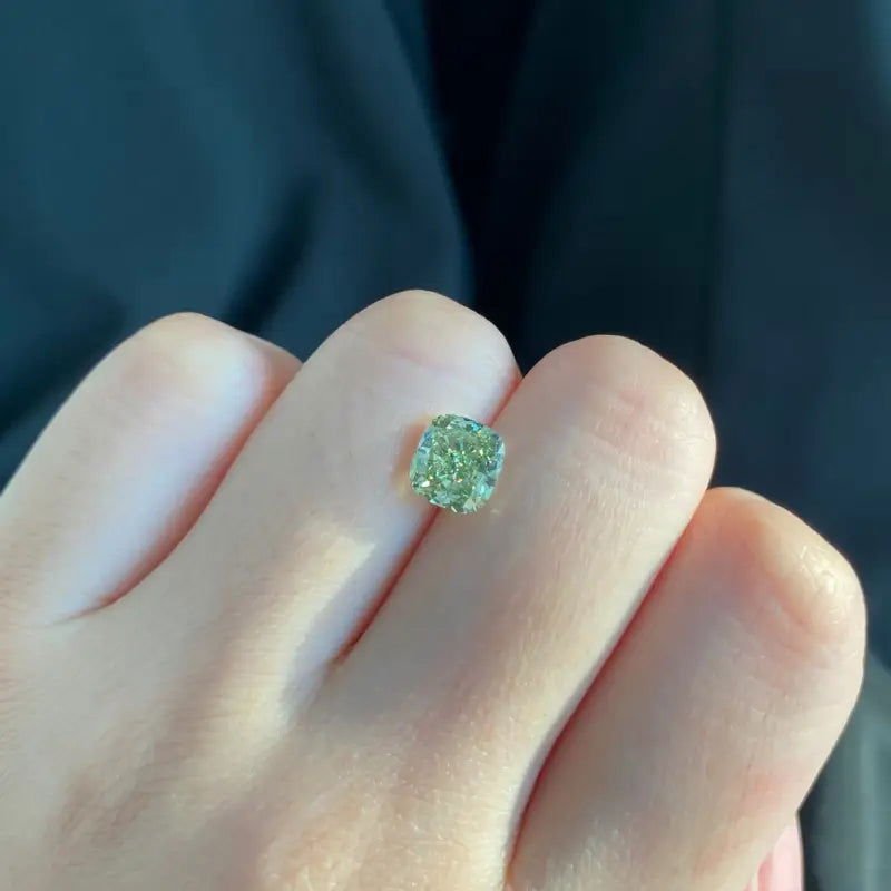 IGI Certified Cushion Cut 2.12 Ct Fancy Intense Green Lab Diamond VVS2 Clarity - LGG Jewelry