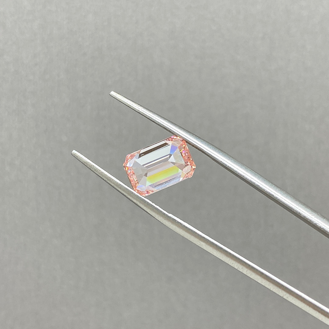 IGI Certified Emerald Cut 2.69 Ct Fancy Pink Lab Diamond VS1 Clarity - LGG Jewelry