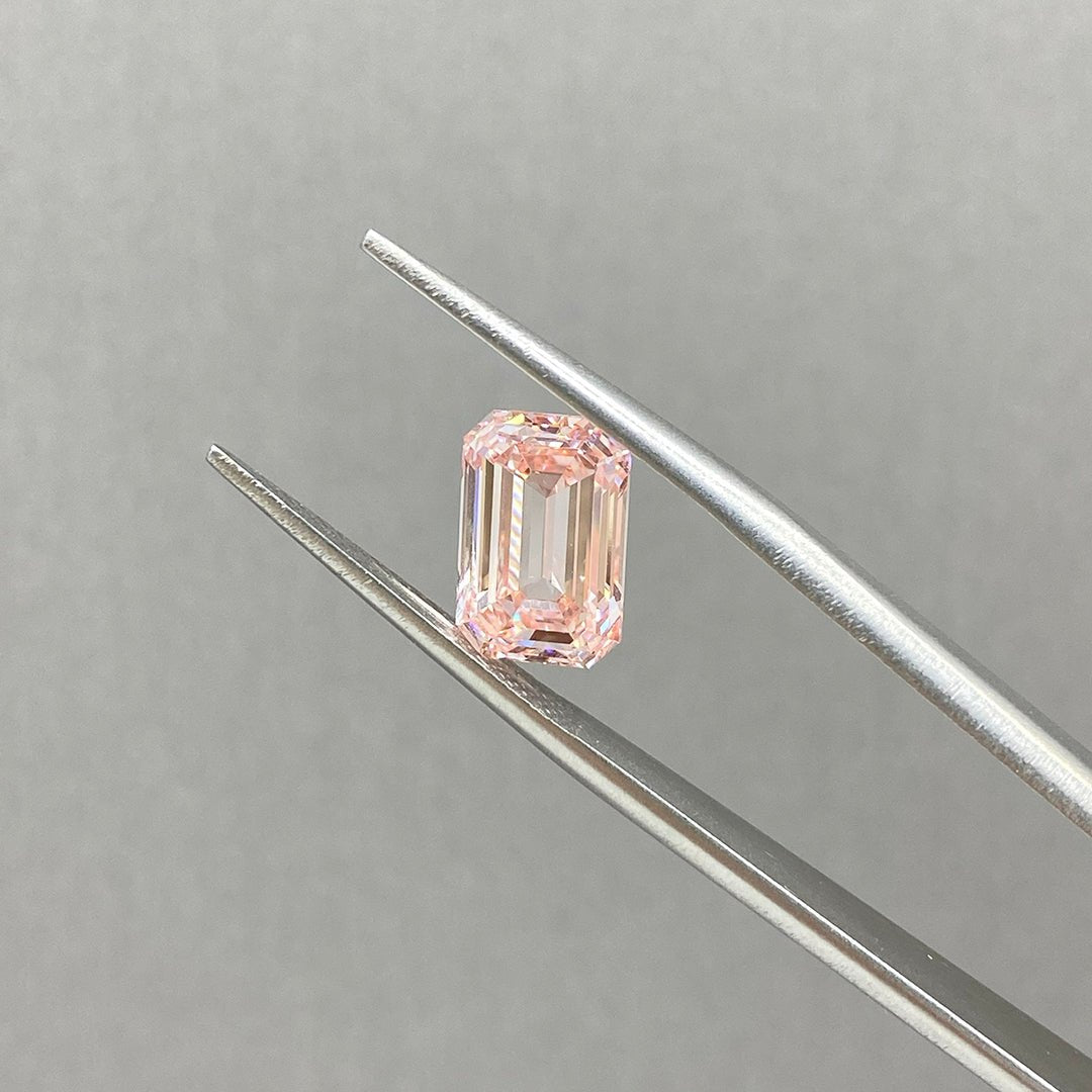 IGI Certified Emerald Cut 2.69 Ct Fancy Pink Lab Diamond VS1 Clarity - LGG Jewelry
