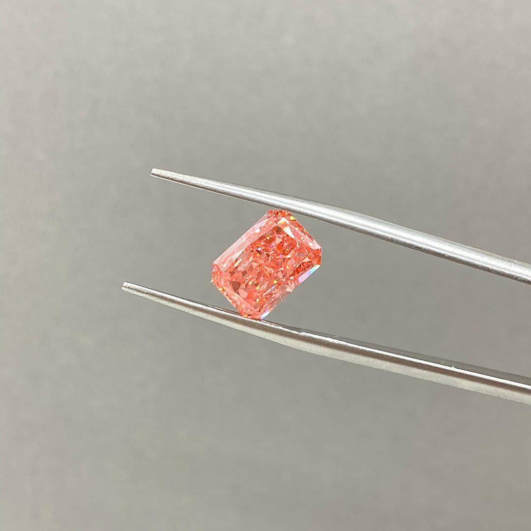 IGI Certified Radiant Cut 3.31 Ct Fancy Intense Pink Lab Diamond VS2 VG Clarity - LGG Jewelry