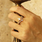 Lade Bild in die Galerieansicht, Kite Shape Moissanite Wedding Bridal Ring Set - 2pcs - LGG Jewelry