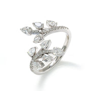 Leafy Marquise Cut Lab Diamond Open Ring - LGG Jewelry