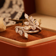 Leafy Marquise Cut Lab Diamond Open Ring - LGG Jewelry
