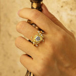 Lade Bild in die Galerieansicht, Leafy Rose Round Cut Lab Diamond Engagement Ring - LGG Jewelry
