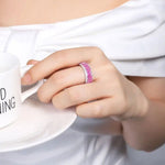 Lade Bild in die Galerieansicht, Lovely Emerald Cut Pink Sapphire Eternity Band - LGG Jewelry