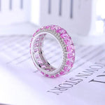 Lade Bild in die Galerieansicht, Lovely Emerald Cut Pink Sapphire Eternity Band - LGG Jewelry