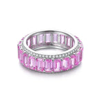 Lade Bild in die Galerieansicht, Lovely Emerald Cut Pink Sapphire Eternity Band - LGG Jewelry