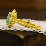 Lade Bild in die Galerieansicht, Luna Halo Oval Cut Lab Paraiba engagement ring - LGG Jewelry