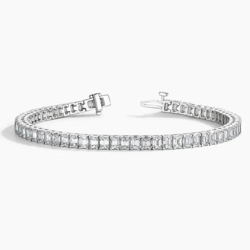 Luxury 8.95 CTW Emerald Cut Lab Diamond Prong Set Tennis Bracelet - LGG Jewelry