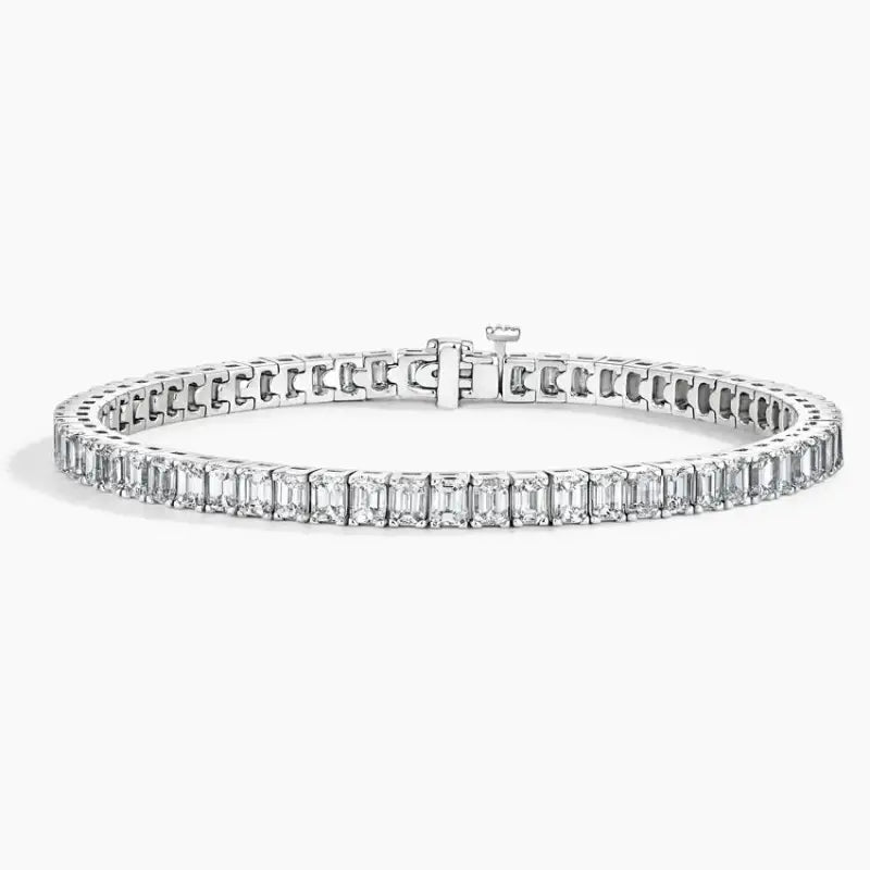 Luxury 8.95 CTW Emerald Cut Lab Diamond Prong Set Tennis Bracelet - LGG Jewelry