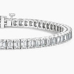 Lade Bild in die Galerieansicht, Luxury 8.95 CTW Emerald Cut Lab Diamond Prong Set Tennis Bracelet - LGG Jewelry