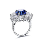 Lade Bild in die Galerieansicht, Luxury Marquise &amp; Pear Cluster 8.4 Ct Lab Blue Sapphire Engagement Ring - LGG Jewelry