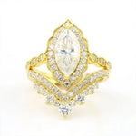 Lade Bild in die Galerieansicht, Luxury Tiara Marquise Cut Lab Diamond Bridal Rings - 2pcs - LGG Jewelry