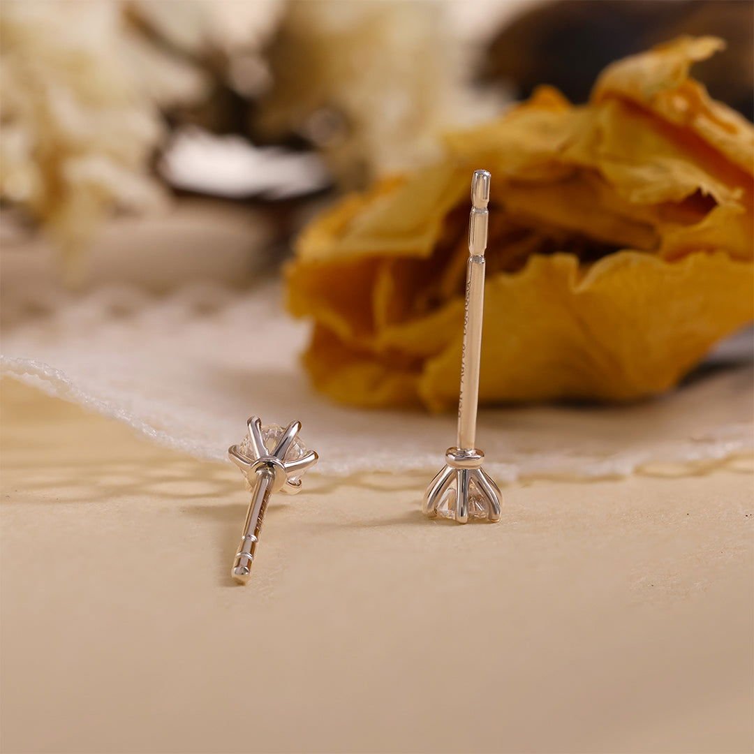 Martini Round Cut Lab Diamond Six Prongs Ear Studs - LGG Jewelry
