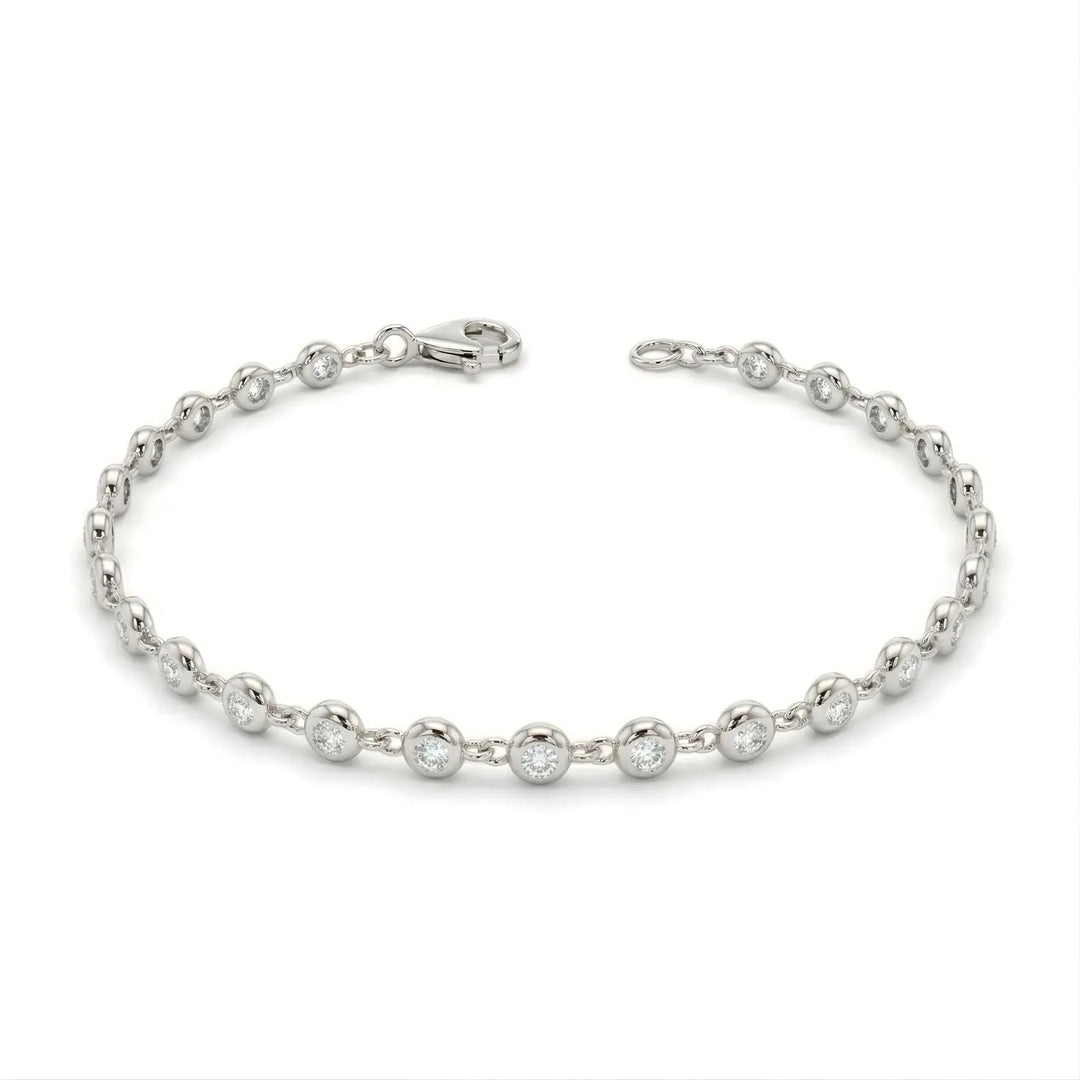Minimalist Bezel Set Diamond Tennis Bracelet - LGG Jewelry
