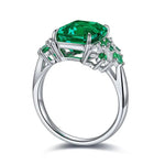 Lade Bild in die Galerieansicht, Mixed Color Cluster 3 Ct Lab Emerald Engagement Ring - LGG Jewelry