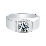 Lade Bild in die Galerieansicht, Modern 1 Ct Round Lab Diamond bezel Wedding Ring For Men - LGG Jewelry